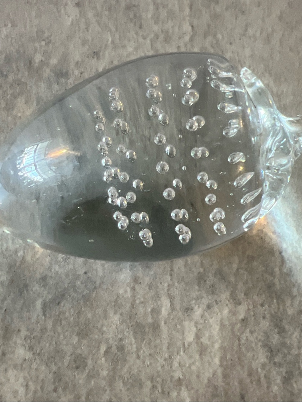 Source Unknown Strawberry Clear Glass Bubble Paperweight - Clear